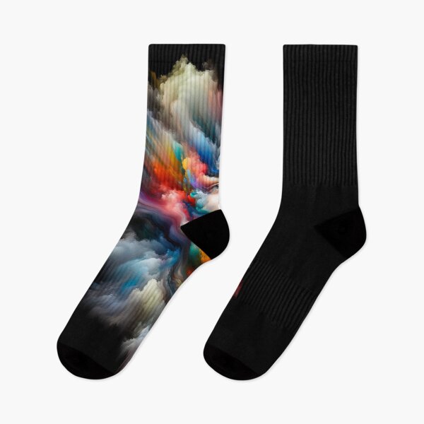 Item preview, Portrait of a woman where her face and body dissolve into colorful clouds and streaks designed and sold by AndreaMart.