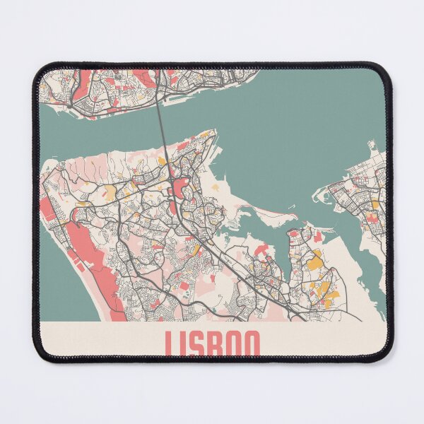 Item preview, Lisbon City Map Chalk Retro City Map Poster designed and sold by Peek-Designs.
