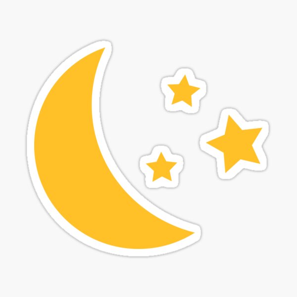 "moon and stars" Sticker by Vectorqueen Redbubble