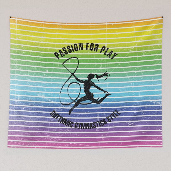 Item preview, Black silhouette of female rhythmic gymnast with ribbon designed and sold by HarridanCreates.