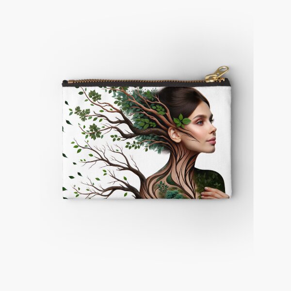 Item preview, Portrait of a woman whose body and hair transform into the shapes of tree branches and leaves designed and sold by AndreaMart.