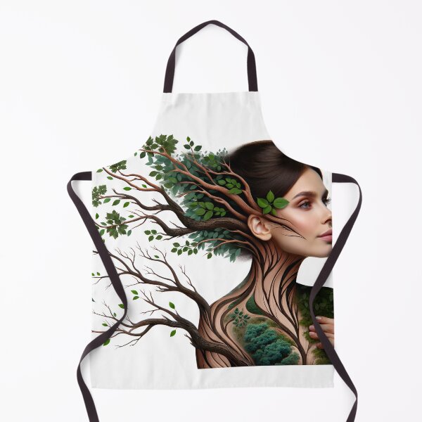 Item preview, Portrait of a woman whose body and hair transform into the shapes of tree branches and leaves designed and sold by AndreaMart.