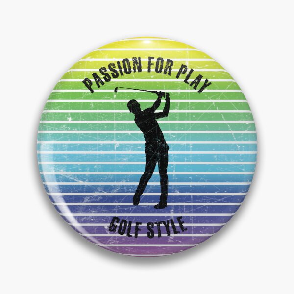 Item preview, Black silhouette of a male golf player against the background of rainbow stripes designed and sold by HarridanCreates.