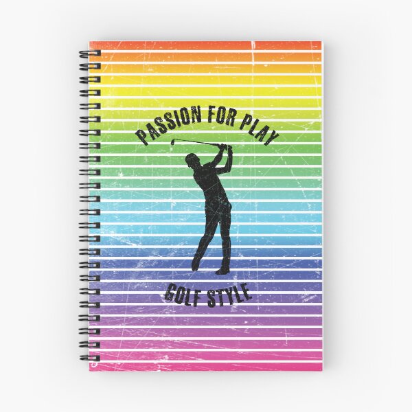 Item preview, Black silhouette of a male golf player against the background of rainbow stripes designed and sold by HarridanCreates.