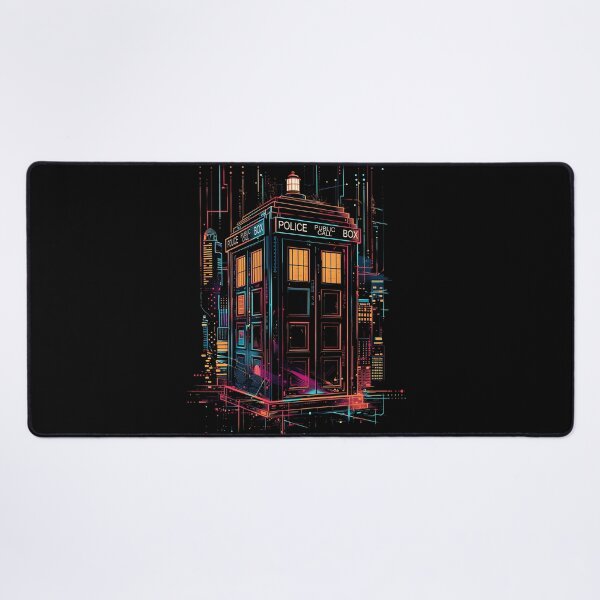 Item preview, Cyberpunk Blue Police Phone Box designed and sold by NianderQuinn.
