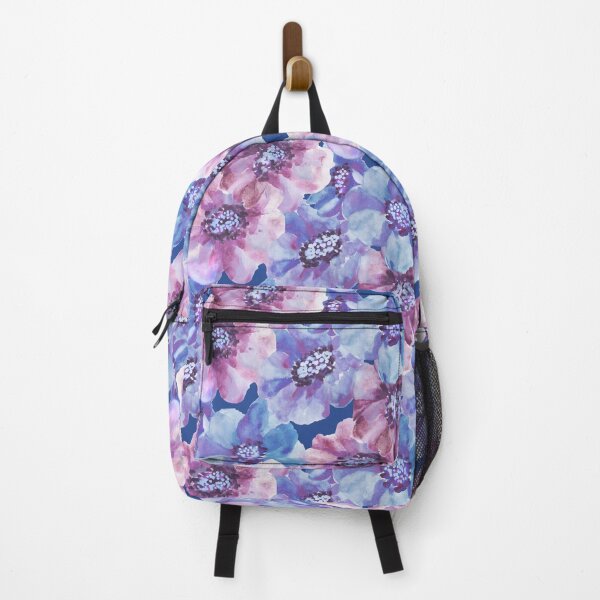 Item preview, Handmade floral watercolor blue violet designed and sold by Alessandro Remo Mazzoni Remotextiles.
