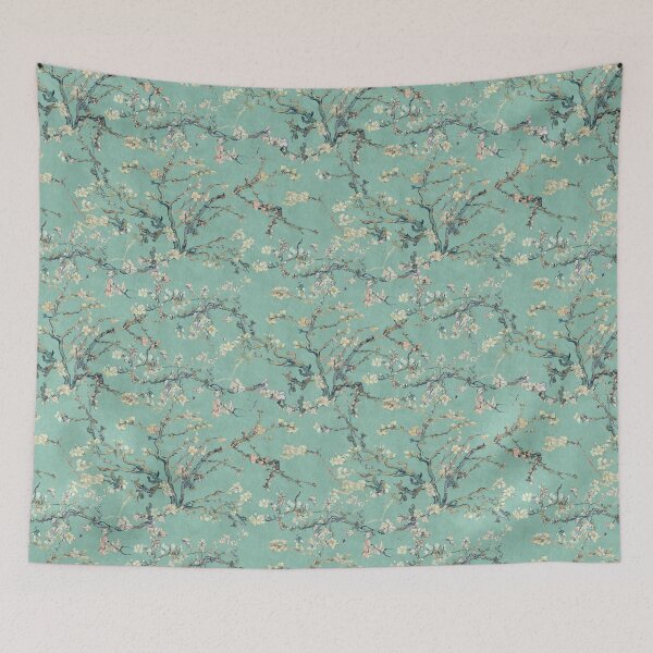 Item preview, Vincent Van Gogh Almond Blossom on Mint Green Background  designed and sold by Delinda Graphic Studio.