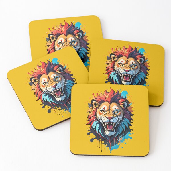 Item preview, Lion's Head Roaring retro vintage splash art cartoon designed and sold by BorgSpareParts.
