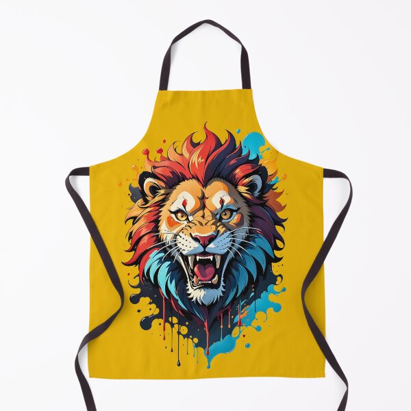 Item preview, Lion's Head Roaring retro vintage splash art cartoon designed and sold by BorgSpareParts.
