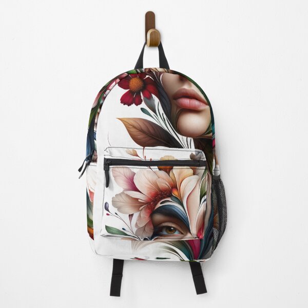 Item preview, Portrait of a woman whose face and body are transforming into the shapes and colors of flowers designed and sold by AndreaMart.