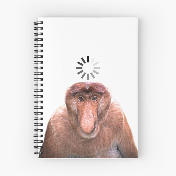 Item preview, Funny loading monkey notebooks and journals designed and sold by ColorWaveShop.