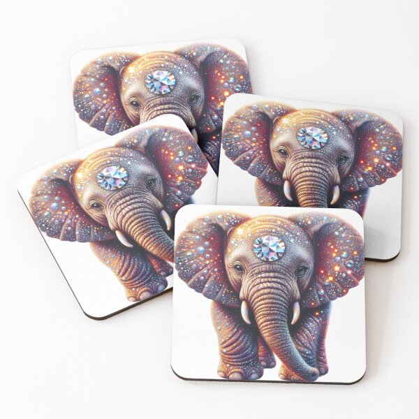 Item preview, Shimmering Innocence: Baby Elephant's Gaze designed and sold by AI-Only Creations.