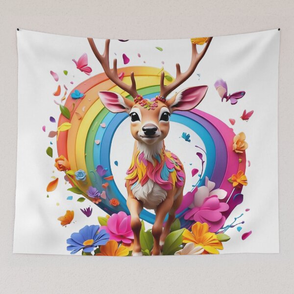 Item preview, Rainbow Rascal Chibi Cartoon Deer - Springtime Spirit Animal Design designed and sold by LaLi-Designs.