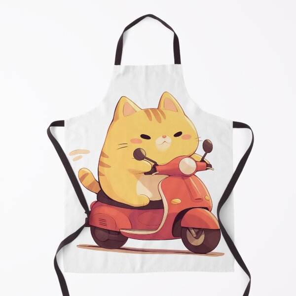 Item preview, Cat Riding Scooter Cartoon designed and sold by Bwittaya.