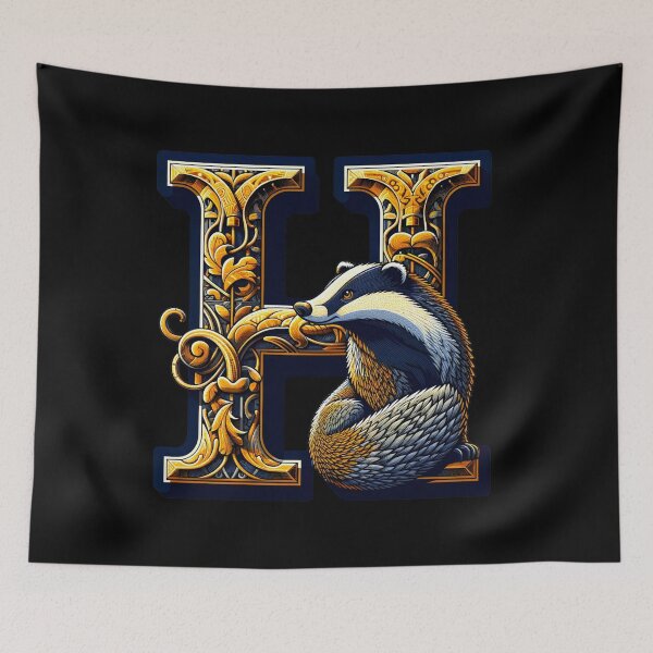 Item preview, Badger and the letter H - Fantasy designed and sold by Fenay Designs.