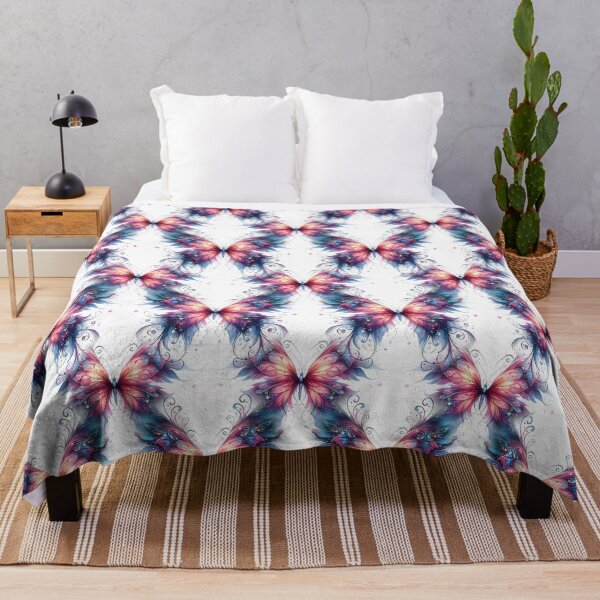 Item preview, Abstract Butterfly Floral Pattern Wallpaper designed and sold by Rostislav Bouda.