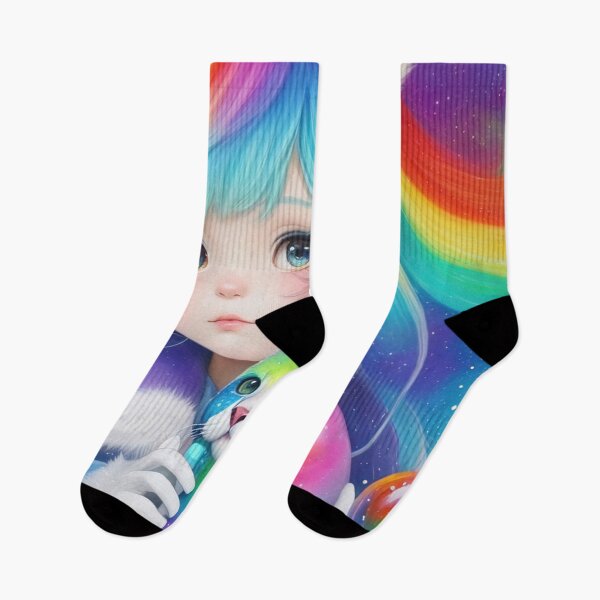 Item preview, Cat Girl Rainbow, kids, baby, fun, cool, cute, dream, pink designed and sold by Cyber Kids.