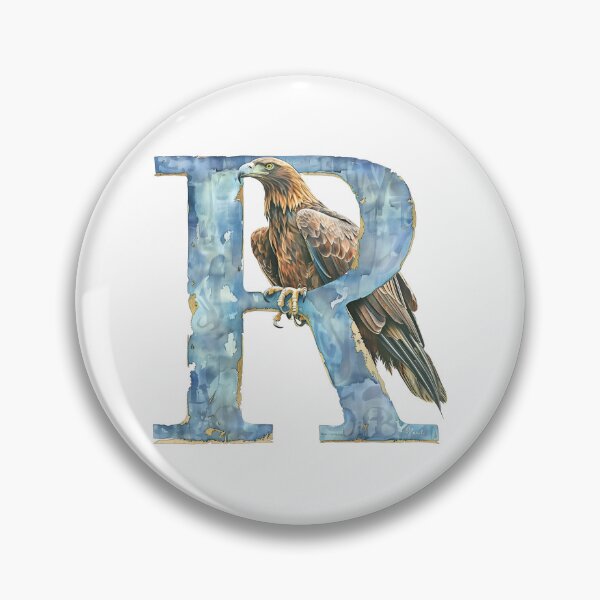 Item preview, Eagle and the letter R - Patina - Fantasy designed and sold by Fenay Designs.