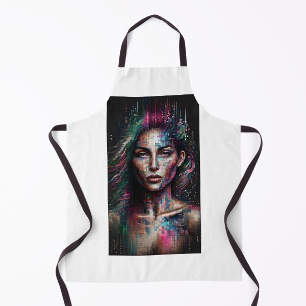 Item preview, Portrait of a woman with her face and body composed of digital pixels and glitch effects designed and sold by AndreaMart.