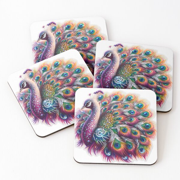 Item preview, Dazzling Plumes: Diamond Dust Peacock designed and sold by AI-Only Creations.