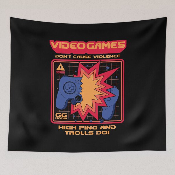 Item preview, Video Games Don't Cause Violence - High Ping and Trolls Do! designed and sold by sachpica.