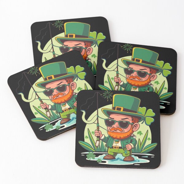 Item preview,  St Patricks Day Fishermen Fishing Shamrock Irish Leprechaun designed and sold by Micro-dose.