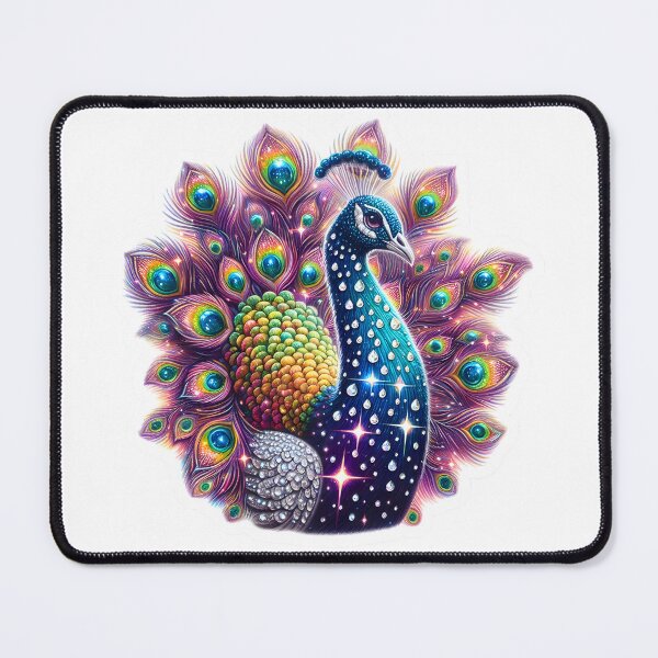 Item preview, Radiant Majesty: Diamond Dust Peacock designed and sold by AI-Only Creations.