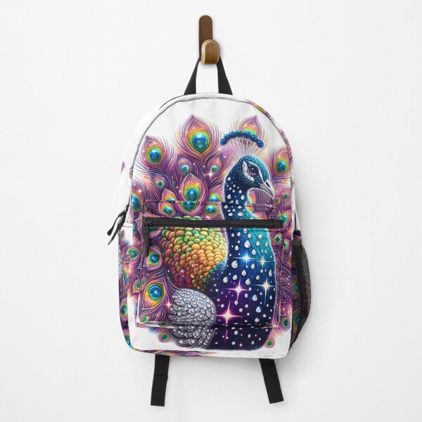 Item preview, Radiant Majesty: Diamond Dust Peacock designed and sold by AI-Only Creations.