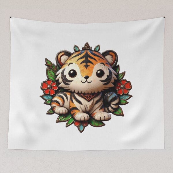 Item preview, Tango The Tiger Floral Enamel designed and sold by piscininha.