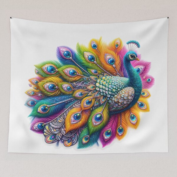 Item preview, Shimmering Splendor: Diamond Peacock designed and sold by AI-Only Creations.
