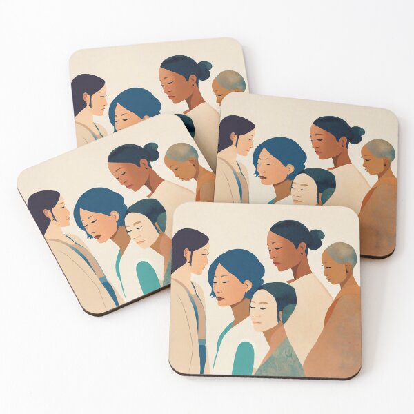 Item preview, Harmony in Diversity: Serene Stylized Women Illustration designed and sold by Rosa Elena Albornoz Mendez.