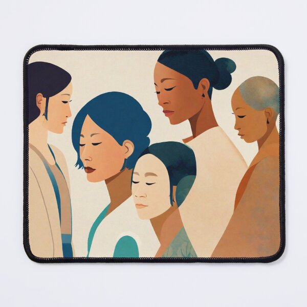 Item preview, Harmony in Diversity: Serene Stylized Women Illustration designed and sold by Rosa Elena Albornoz Mendez.