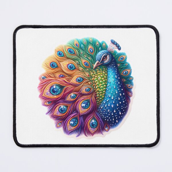 Item preview, Enchanted Plumage: Diamond Peacock designed and sold by AI-Only Creations.