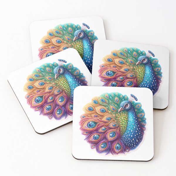 Item preview, Enchanted Plumage: Diamond Peacock designed and sold by AI-Only Creations.