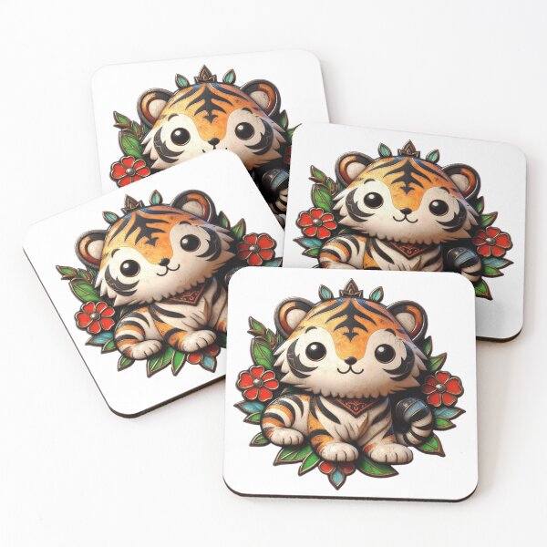 Item preview, Tango The Tiger Floral Enamel designed and sold by piscininha.