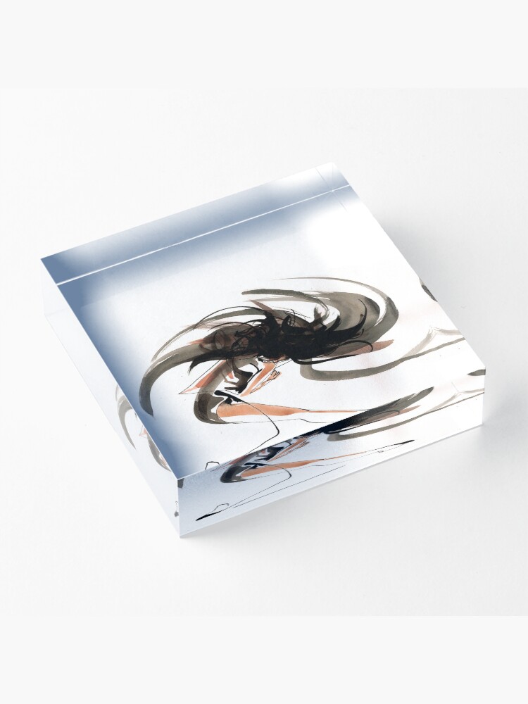 Alternate view of Expressive Ballerina Dance Drawing Acrylic Block