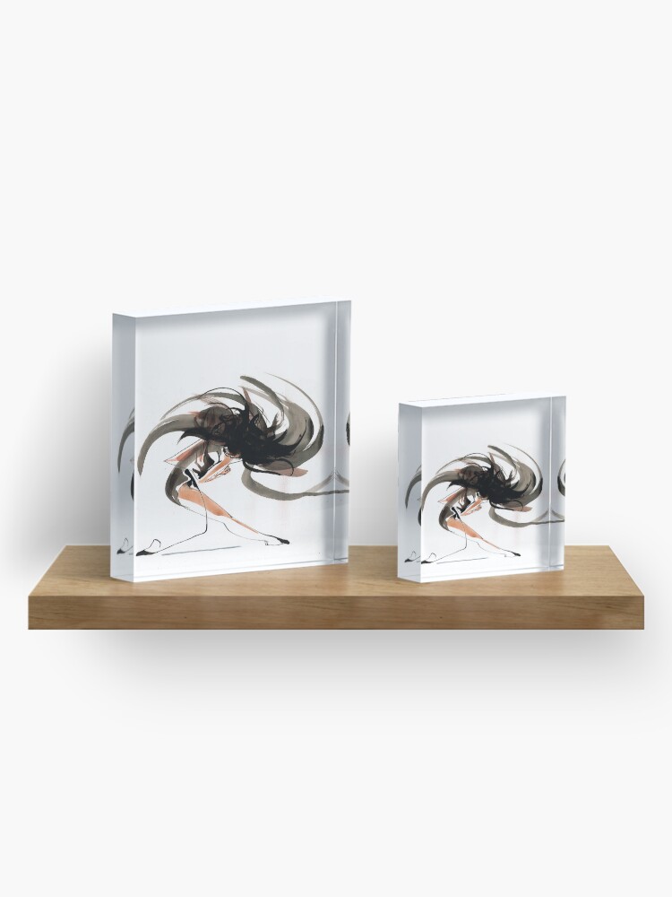 Alternate view of Expressive Ballerina Dance Drawing Acrylic Block