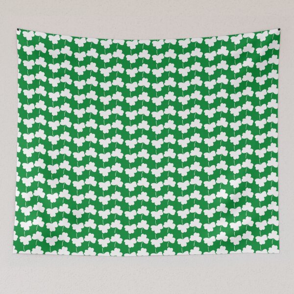 Item preview, Feelin' Lucky Every Day: White Shamrock Pattern on Green designed and sold by IraNiva.