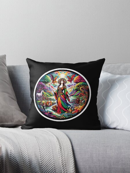 Item preview, Welsh Lady Psychedelic Fantasy Mythology Folklore Rainbow designed and sold by Saltycrowshop.