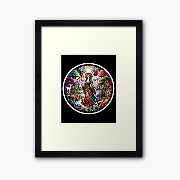 Item preview, Welsh Lady Psychedelic Fantasy Mythology Folklore Rainbow designed and sold by Saltycrowshop.