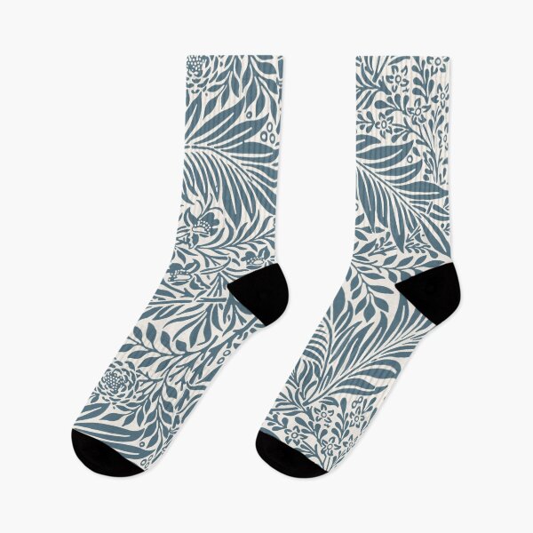 Item preview, William Morris Larkspur Teal Blue leaf pattern designed and sold by cutesy.
