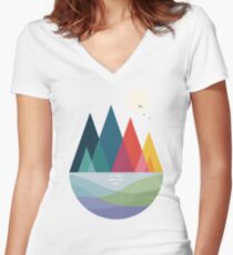 Somewhere Women's Fitted V-Neck T-Shirt