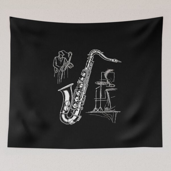 Item preview, B&W Baritone Saxophone. designed and sold by Giulivo Store Graphic.