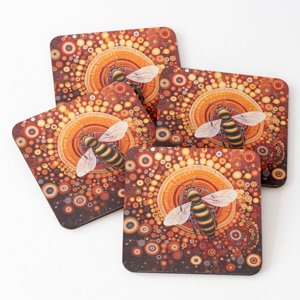 Item preview, Aboriginal Inspired Dot Art - Honey Striped Bee designed and sold by GrinGalore.
