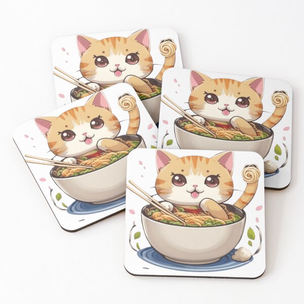 Item preview, Kawaii Cat Ramen Noodle Soup Neko Kitty Pet Manga Anime Love T-Shirt designed and sold by Joipast.