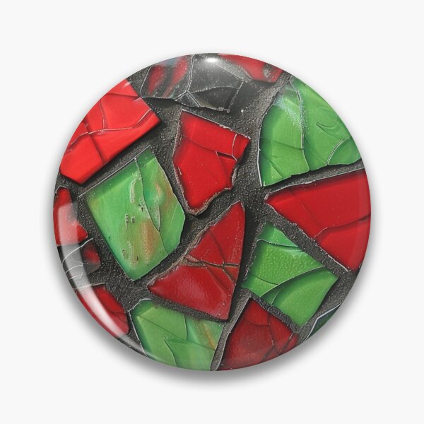 Item preview, Red Green Black Cracked Tiles Gaudi Mosaics Tile  designed and sold by GrinGalore.