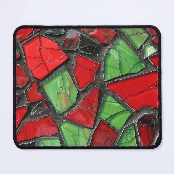 Item preview, Red Green Black Cracked Tiles Gaudi Mosaics Tile designed and sold by GrinGalore.