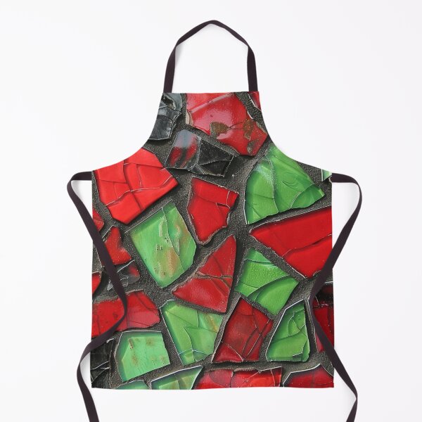 Item preview, Red Green Black Cracked Tiles Gaudi Mosaics Tile designed and sold by GrinGalore.