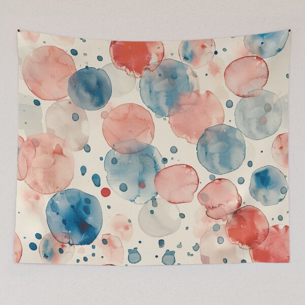 Item preview, Tiled Colorful Bubble Watercolor Pattern designed and sold by dcrc.