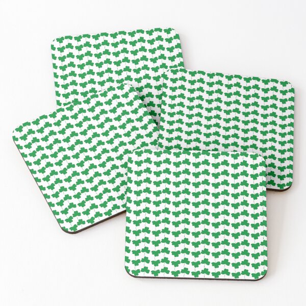 Item preview, Sip & Smile Shamrock Style - Green Shamrock Pattern on White designed and sold by IraNiva.
